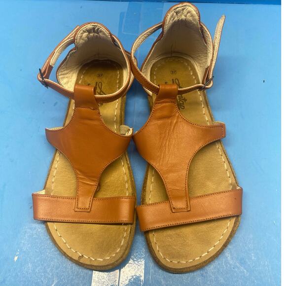 RARE Aintap Leather Turkish Strappy Sandals Flats Size 37 US 6.5 - Picture 8 of 11